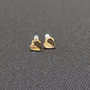 Gold Heart Stud Earrings